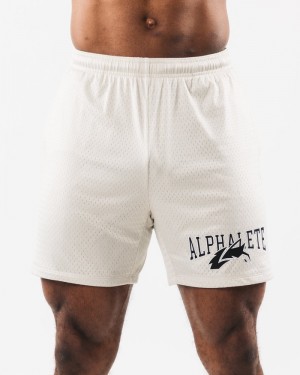 Alphalete Wolf Head Mesh 6" Uomo Pantaloncini Bianche | 09BCDOQWL