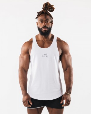 Alphalete Wolf Head Raw Cut Uomo Canotta Bianche | 01PTDOALS