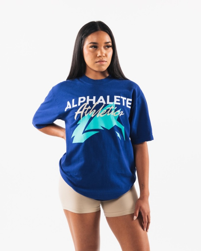 Alphalete AA Beach Donna Camicie Blu Reale Blu | 72CEVUYJN