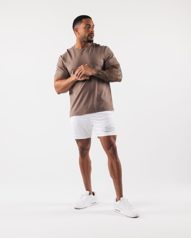Alphalete AA Mesh 6” Uomo Pantaloncini Bianche | 69KWFADYQ