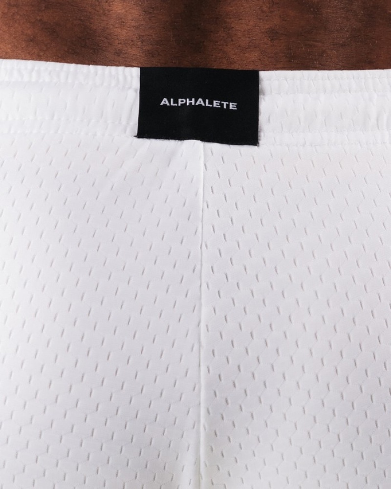 Alphalete AA Mesh 6” Uomo Pantaloncini Bianche | 69KWFADYQ