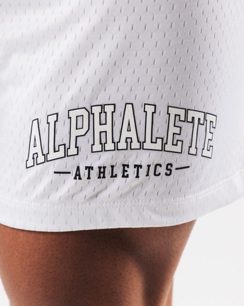 Alphalete AA Mesh 6” Uomo Pantaloncini Bianche | 69KWFADYQ