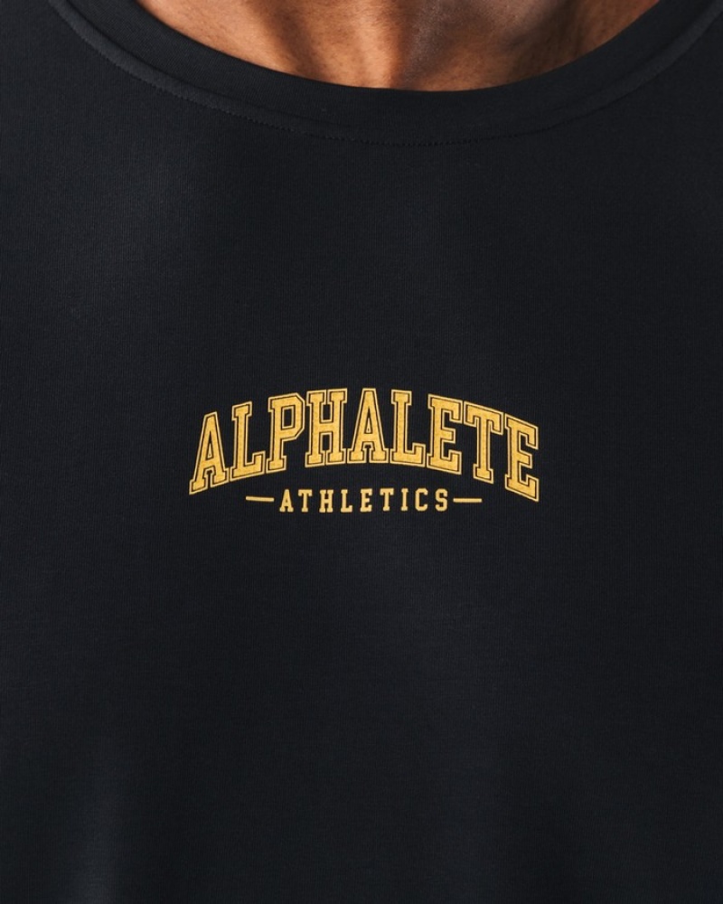 Alphalete AA Paisley Print LS Uomo Camicie Nere | 14FGZBOCV