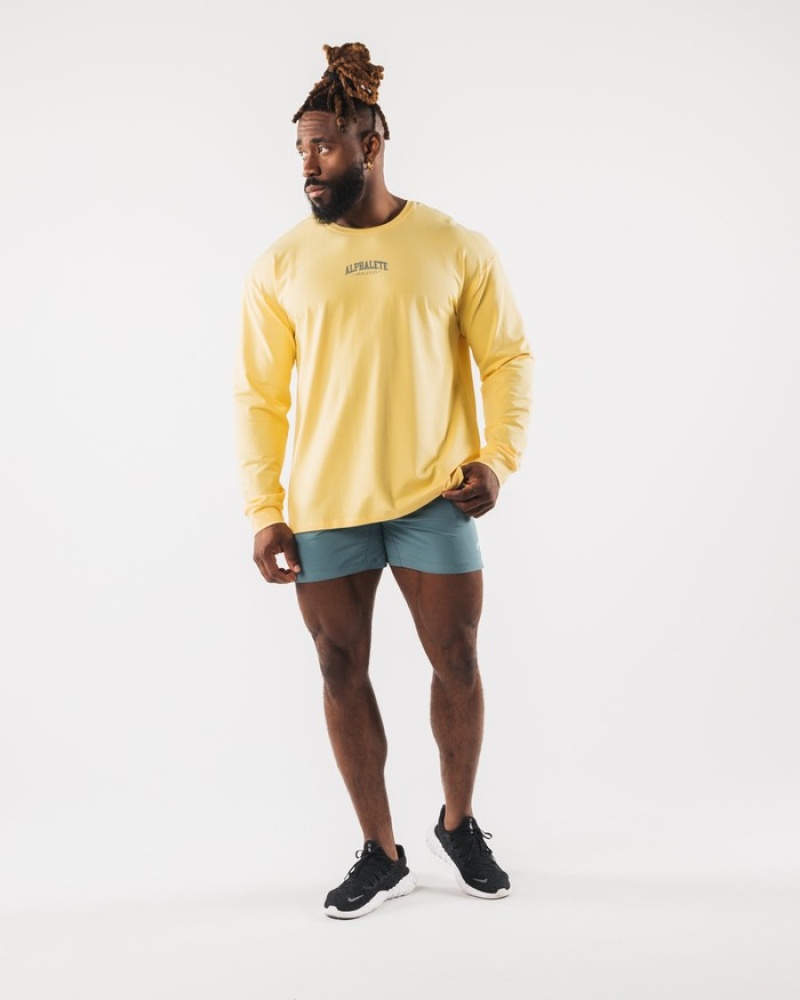Alphalete AA Paisley Print LS Uomo Camicie Gialle | 72WUVHQMT