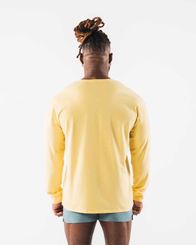 Alphalete AA Paisley Print LS Uomo Camicie Gialle | 72WUVHQMT