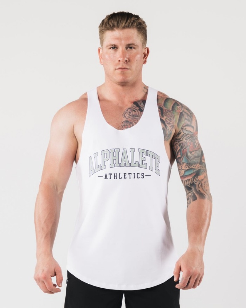Alphalete AA Raw Cut Uomo Canotta Bianche | 29ACBHJYE