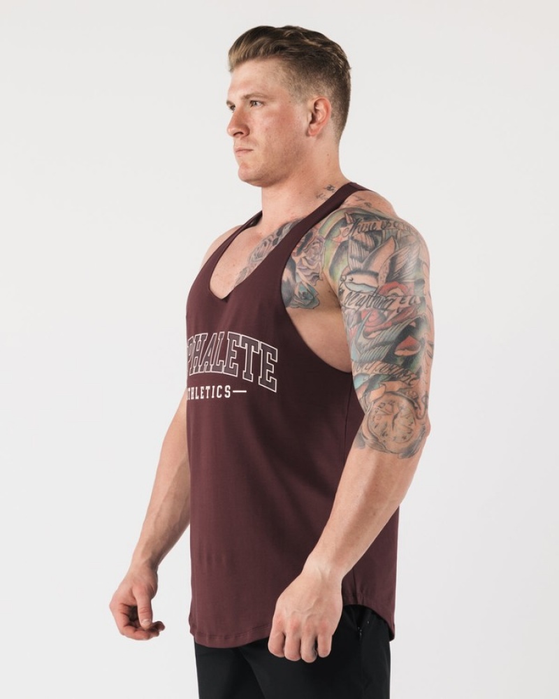 Alphalete AA Raw Cut Uomo Canotta Bordeaux | 13JTACSPI