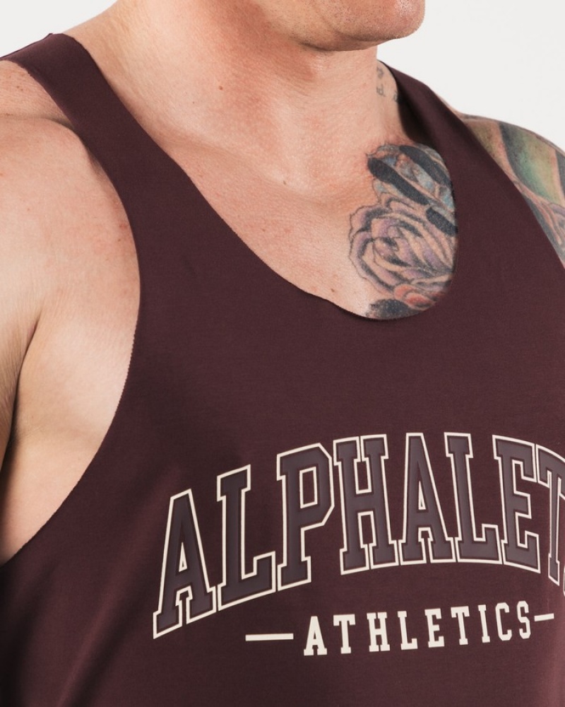 Alphalete AA Raw Cut Uomo Canotta Bordeaux | 13JTACSPI