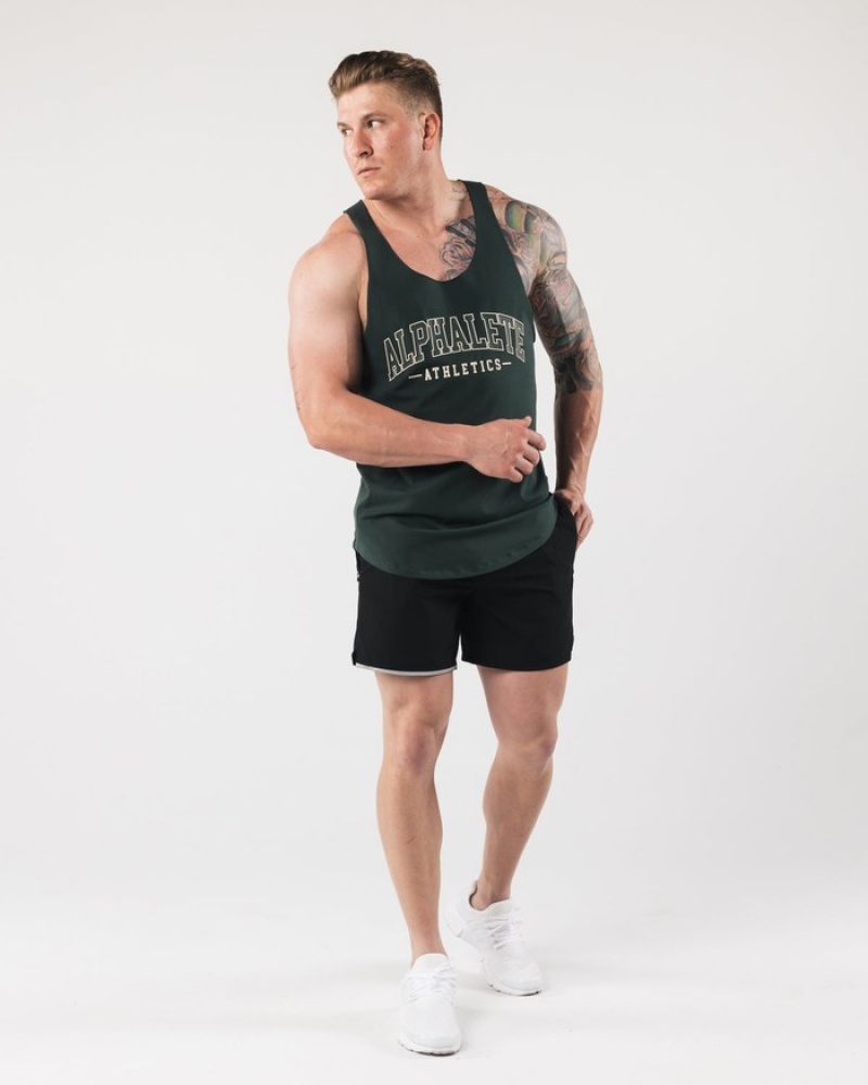 Alphalete AA Raw Cut Uomo Canotta Verdi | 16FUXGOYT