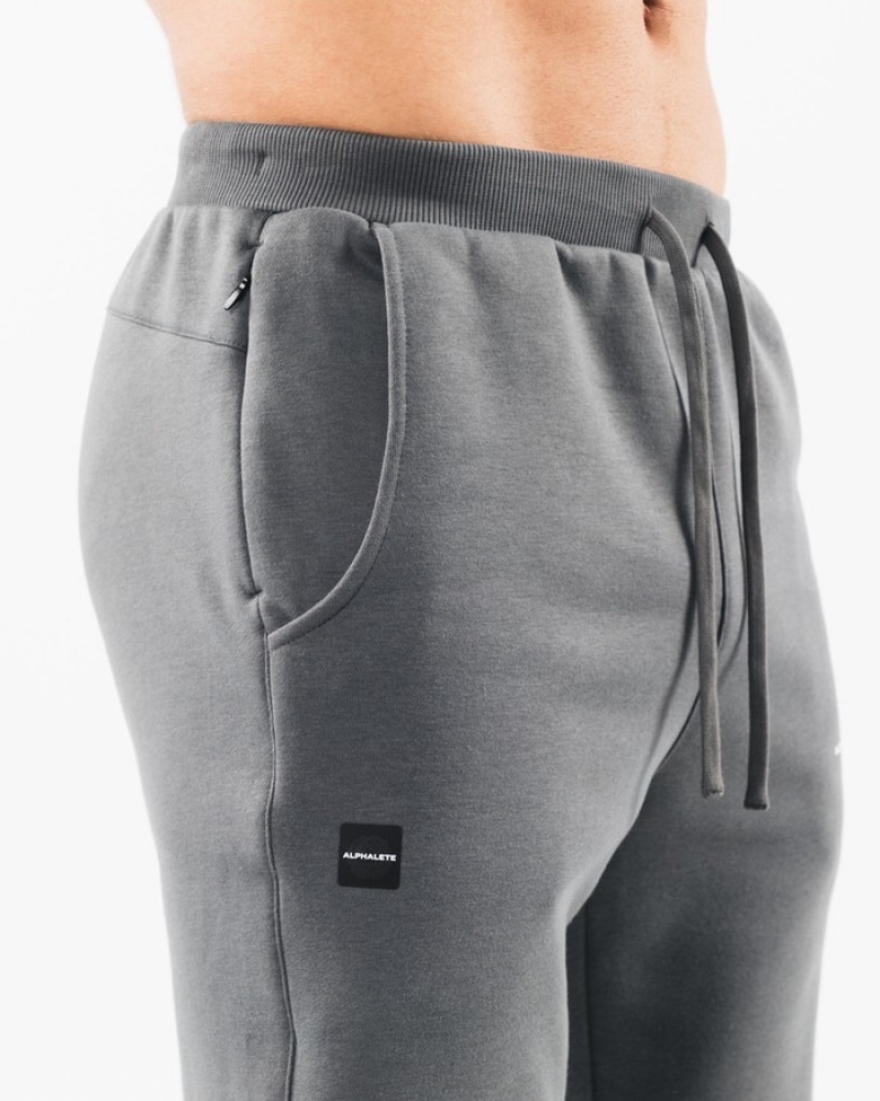 Alphalete Academy Club Uomo Pantaloni Jogger Grigie | 14SNMHZYT