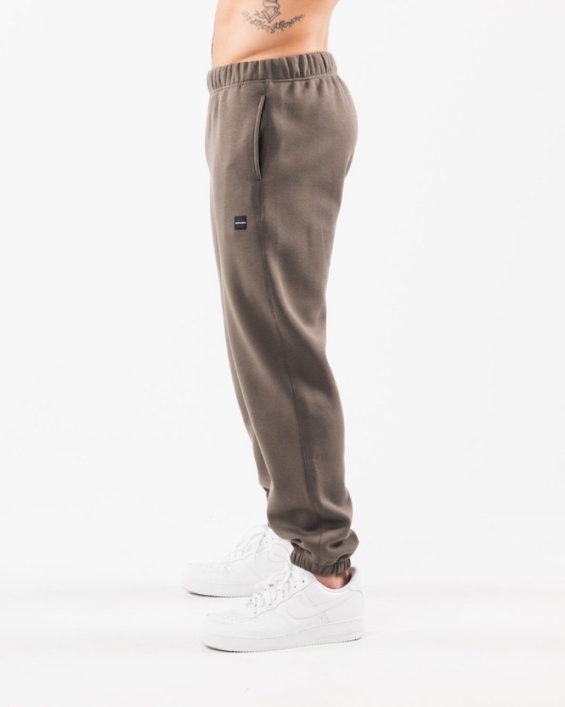 Alphalete Academy Relaxed Uomo Pantaloni Jogger Grigie Marroni | 72QOSLUPR