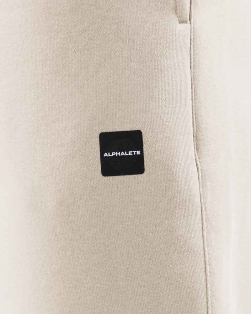Alphalete Academy Relaxed Uomo Pantaloni Jogger Beige | 67NJVOHAQ