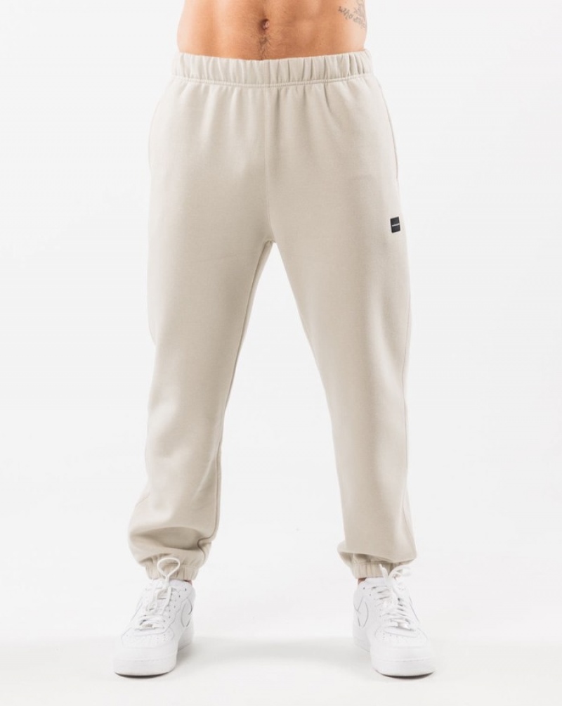 Alphalete Academy Relaxed Uomo Pantaloni Jogger Beige | 67NJVOHAQ