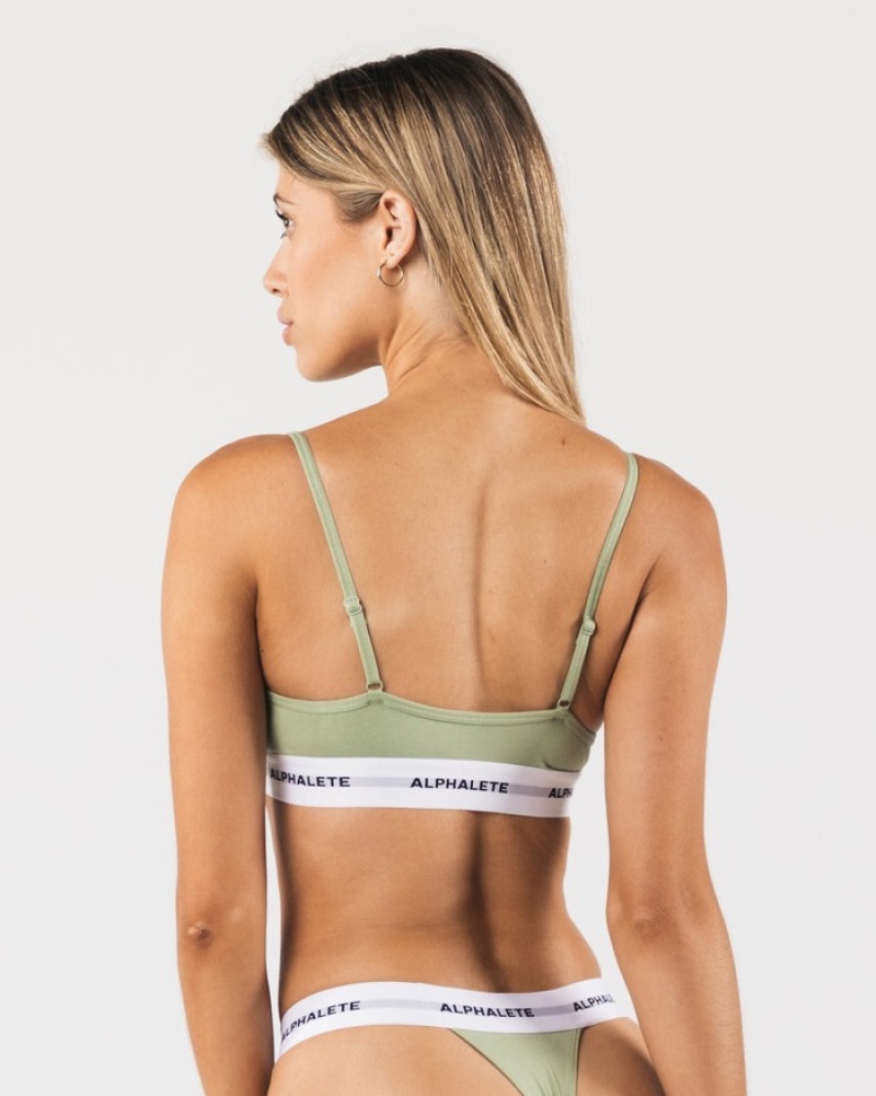 Alphalete Acutelette Donna Biancheria Intima Verde Oliva | 15WLANIFR