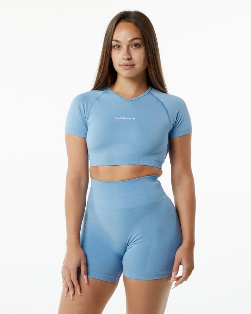 Alphalete Amplify V-Neck Donna Camicie Blu | 47PRJYDCH