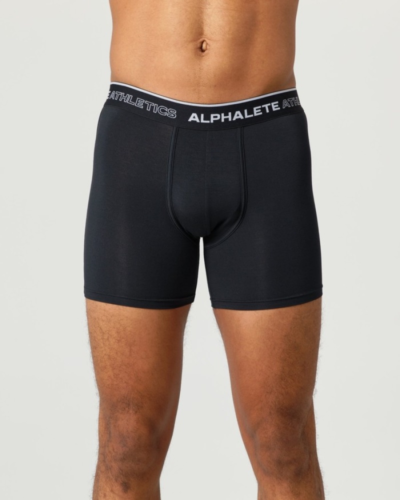 Alphalete Classiche Boxer 3pk Uomo Biancheria Intima Nere | 91XEQBNMU