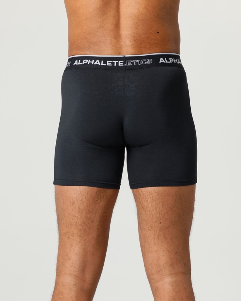Alphalete Classiche Boxer 3pk Uomo Biancheria Intima Nere | 92HSFTBCM