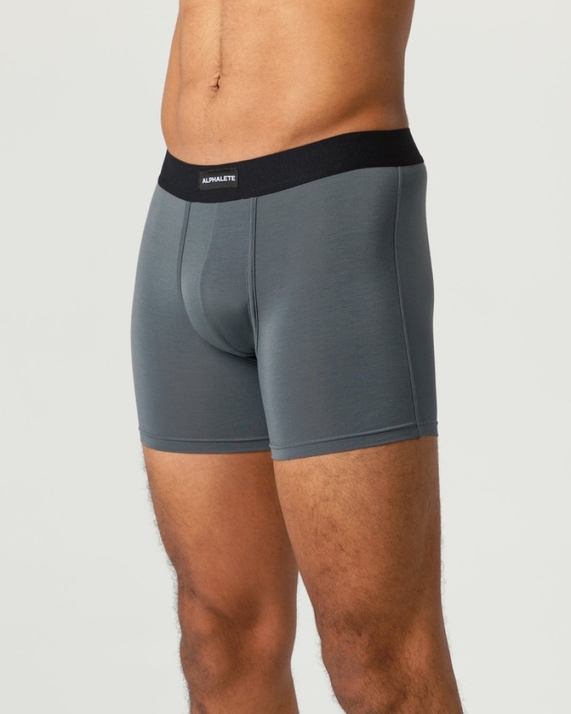 Alphalete Classiche Boxer 3pk Uomo Biancheria Intima Nere | 92HSFTBCM