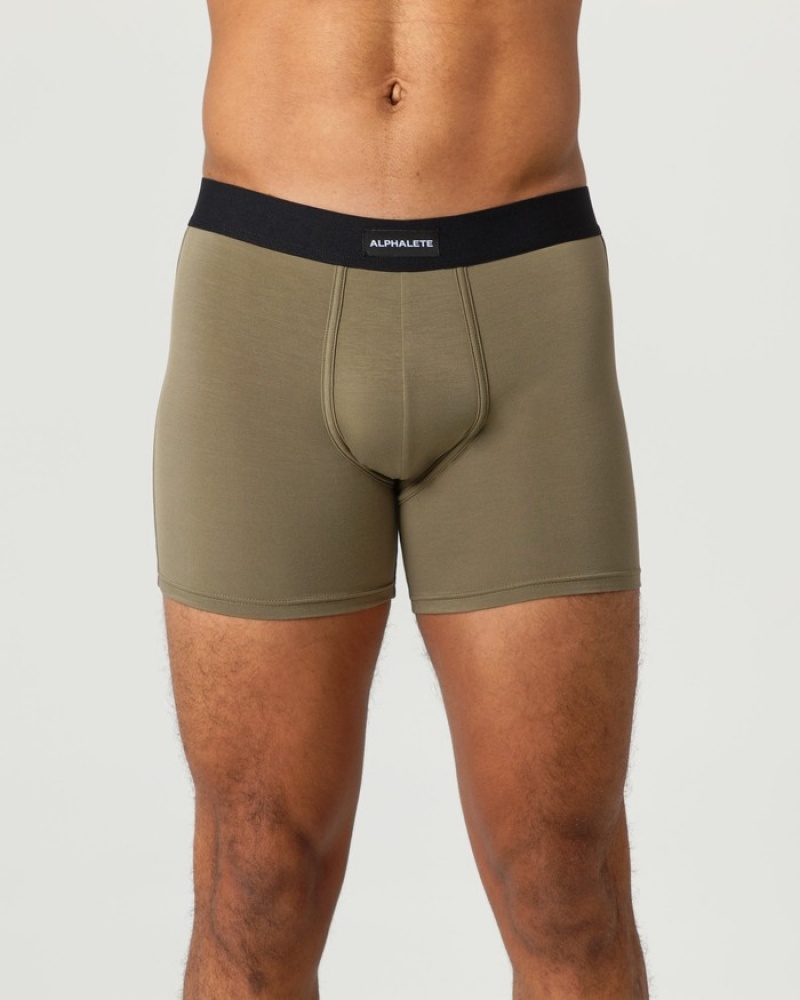 Alphalete Classiche Boxer 3pk Uomo Biancheria Intima Beige | 70LRCAQME