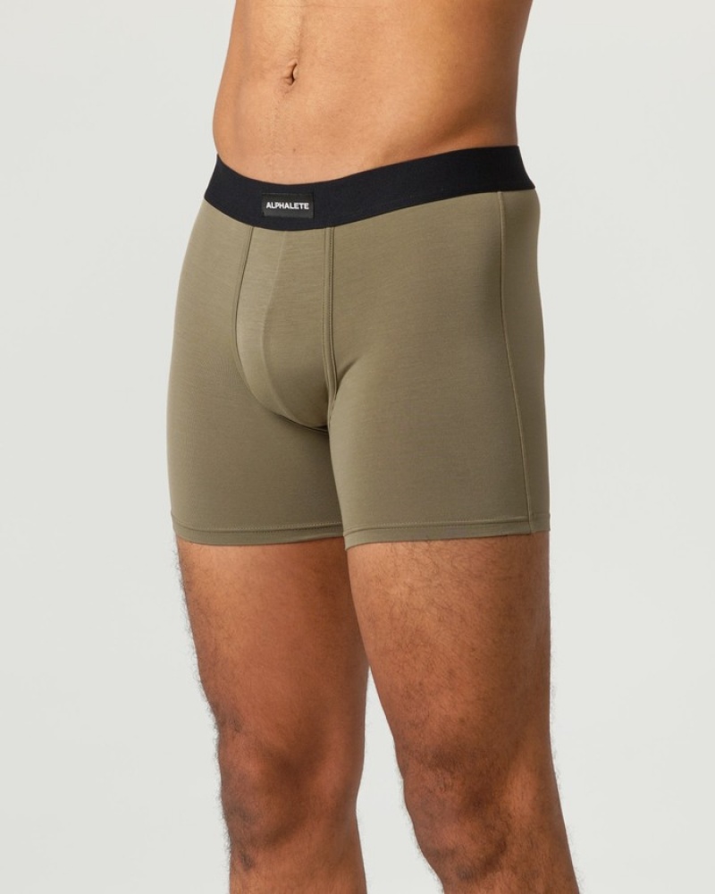 Alphalete Classiche Boxer 3pk Uomo Biancheria Intima Beige | 70LRCAQME