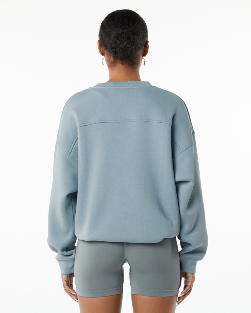 Alphalete Classiche Crew Donna Felpa Blu | 96JGOXCLM