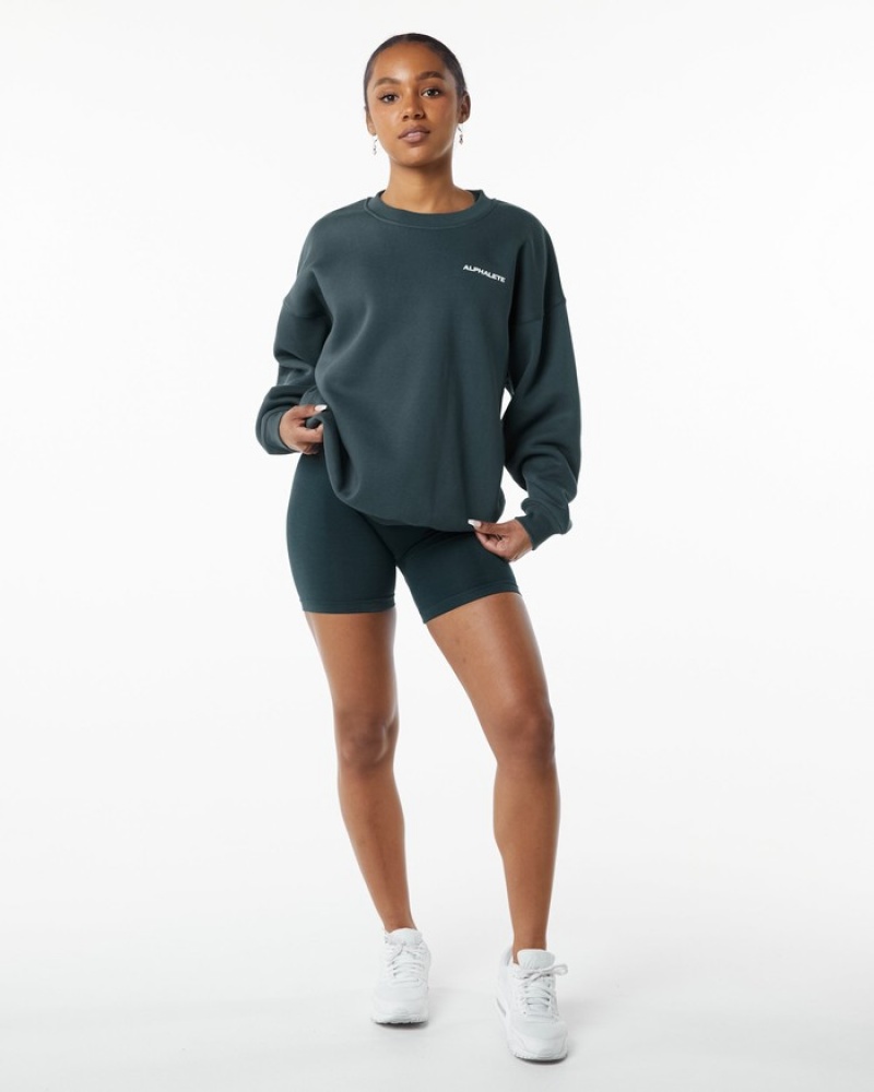 Alphalete Classiche Crew Donna Felpa Grigie | 03WDPZSNK