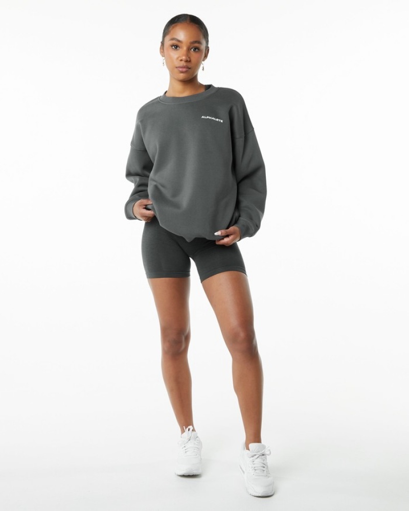 Alphalete Classiche Crew Donna Felpa Grigie | 57JGLIRZT