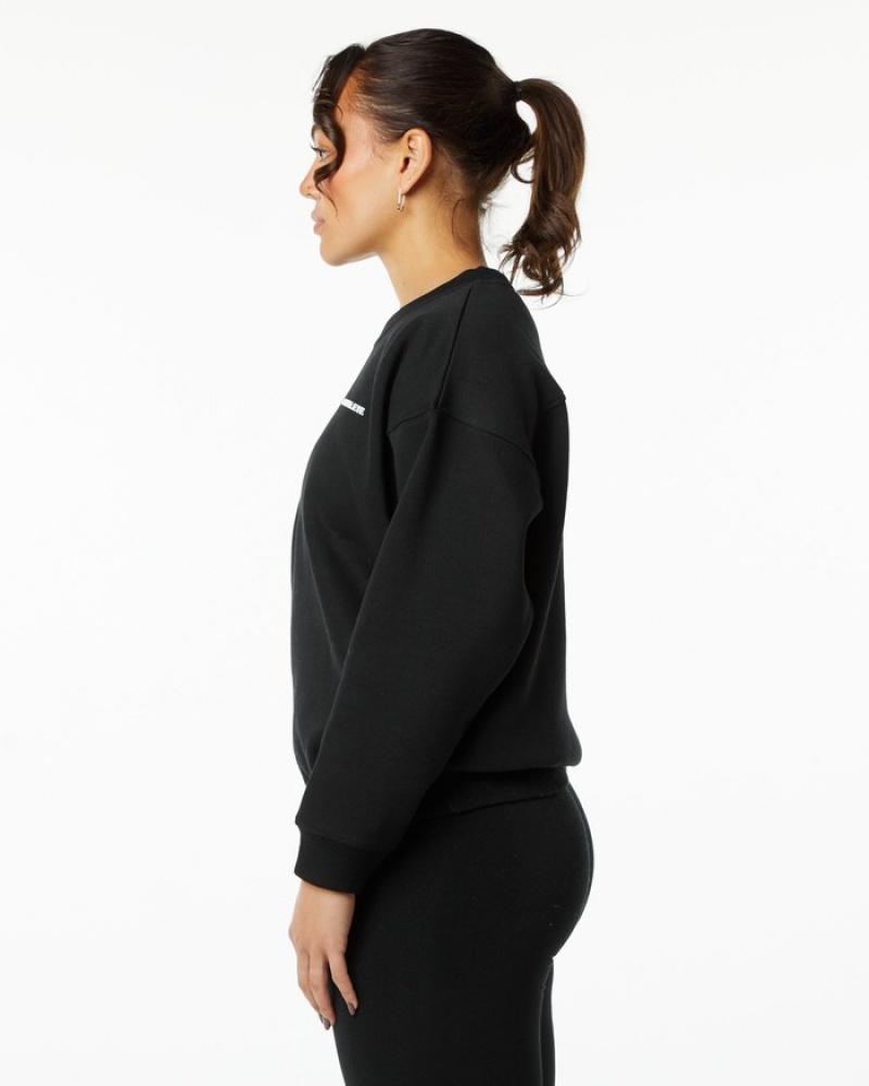 Alphalete Classiche Crew Donna Felpa Nere | 32CWGFIAY