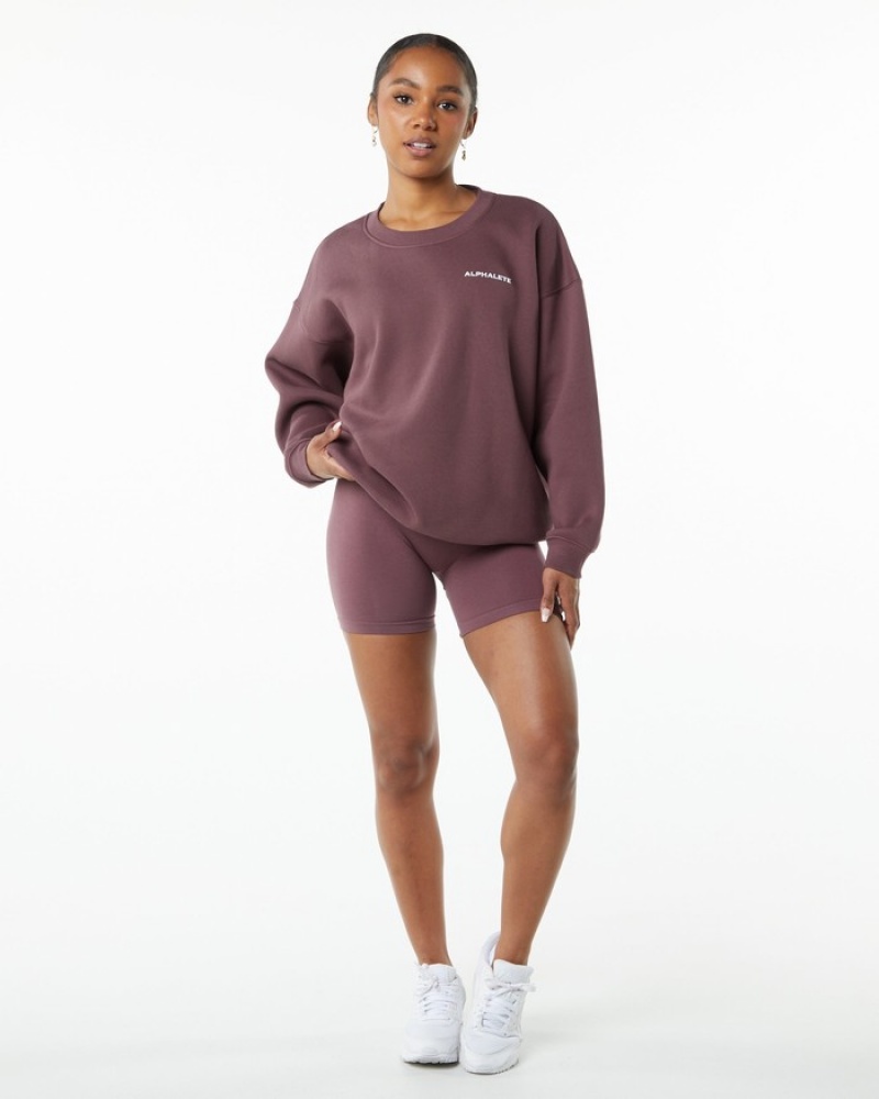 Alphalete Classiche Crew Donna Magliette Rosa | 02EBJNFOV