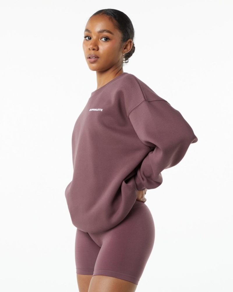 Alphalete Classiche Crew Donna Magliette Rosa | 02EBJNFOV