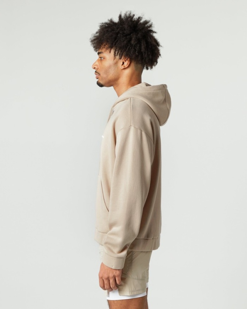Alphalete Classiche Full-Zip Uomo Giacche Beige | 49CGEHNAI