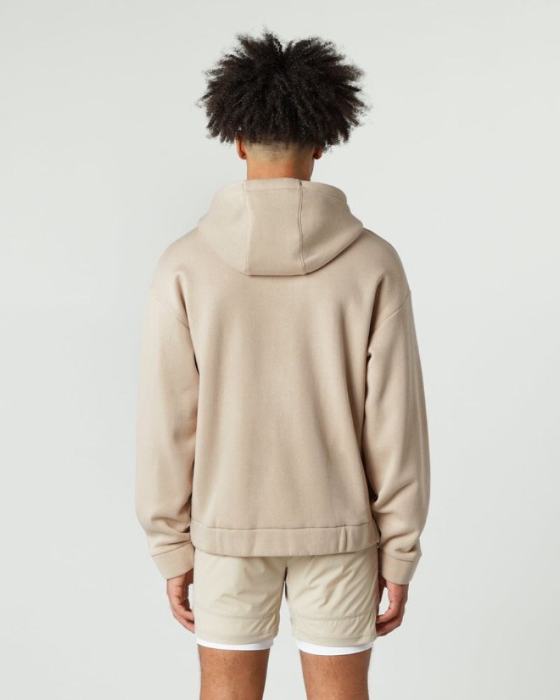 Alphalete Classiche Full-Zip Uomo Giacche Beige | 49CGEHNAI