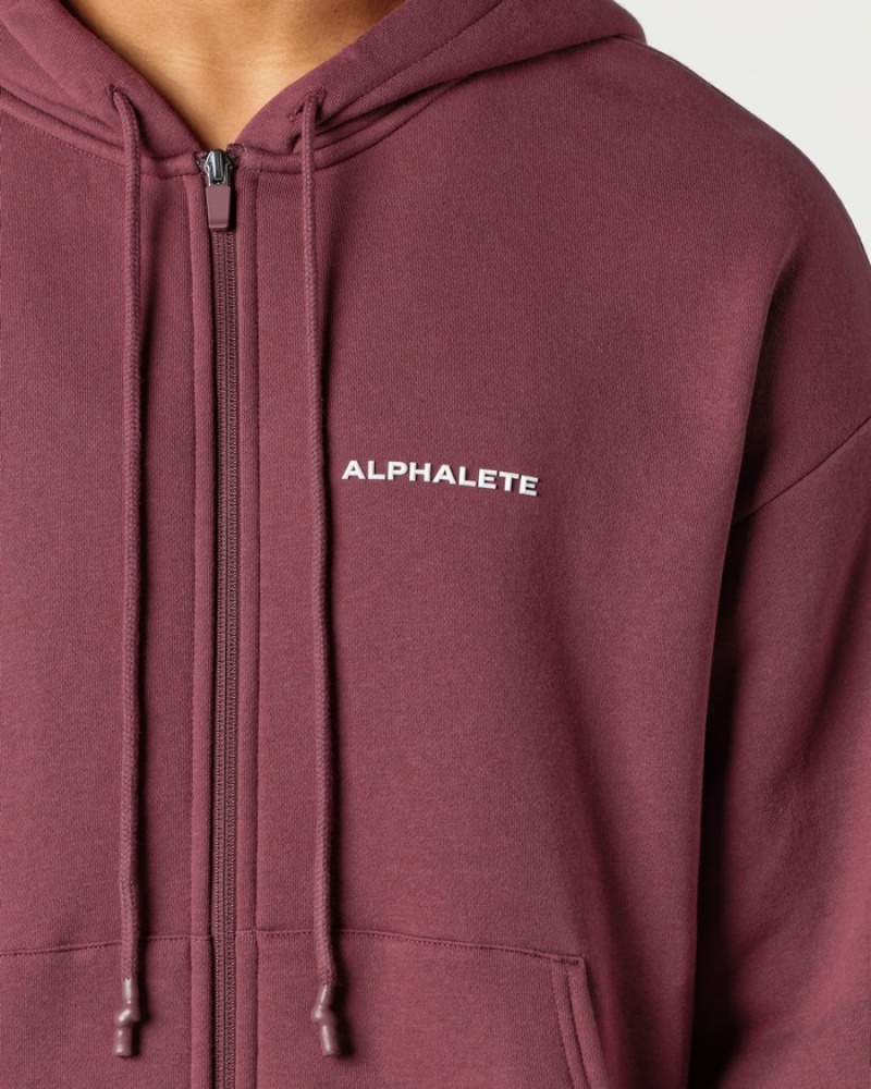 Alphalete Classiche Full-Zip Uomo Giacche Bordeaux | 25CZLMFBG