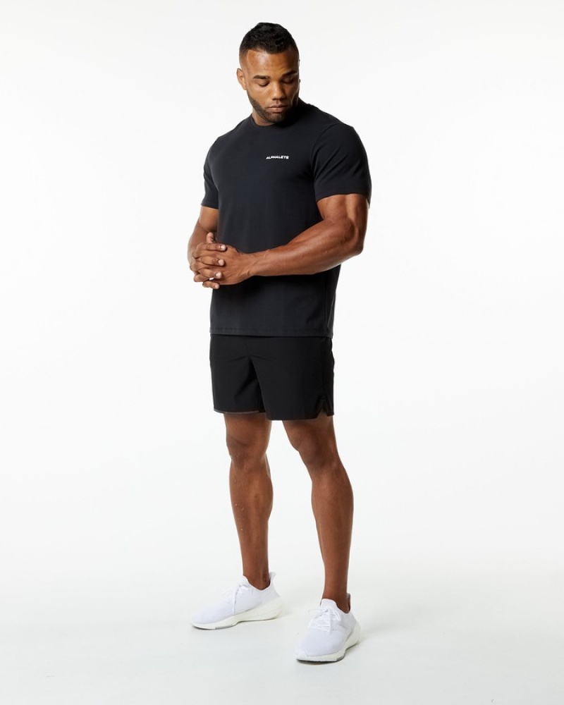 Alphalete Classiche Uomo Camicie Nere | 36JIMPDHU