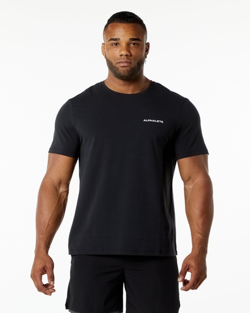 Alphalete Classiche Uomo Camicie Nere | 36JIMPDHU