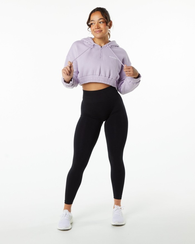 Alphalete Classicital Crop Donna Felpa Con Cappuccio Viola | 24THYORPS
