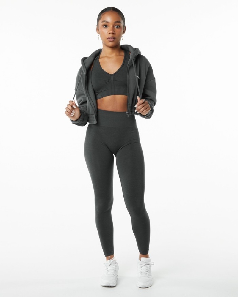 Alphalete Classicital Full-Zip Crop Donna Giacche Grigie | 26ZTWGRCY