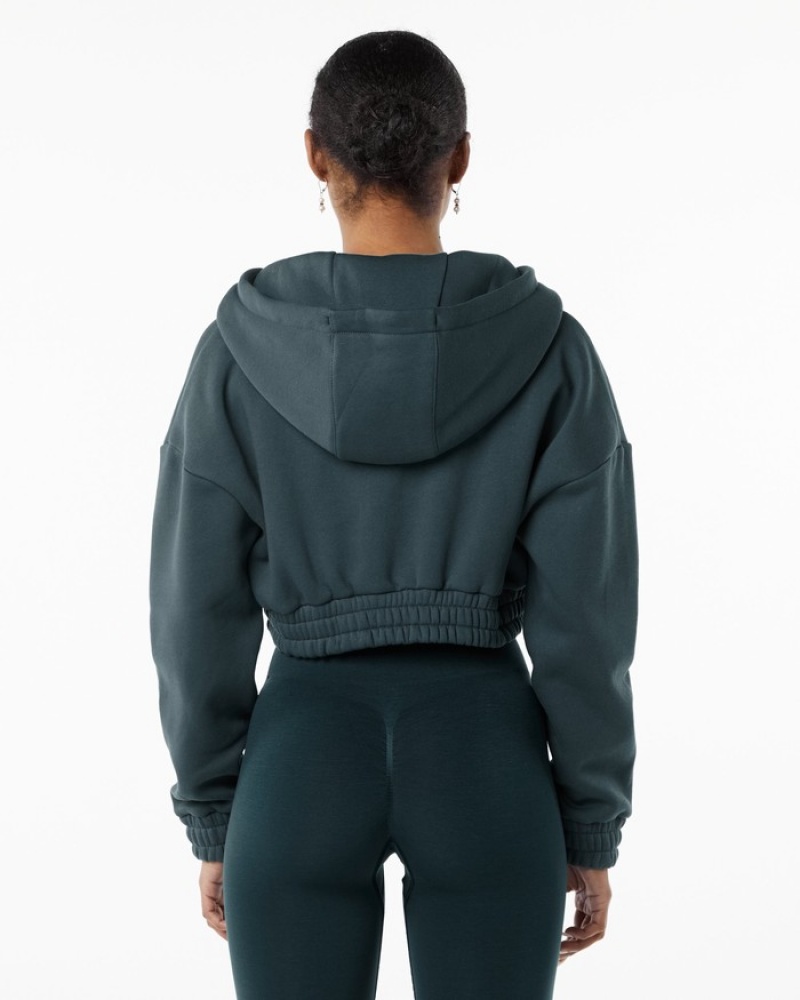 Alphalete Classicital Full-Zip Crop Donna Giacche Blu Marino | 06HCVNSEP