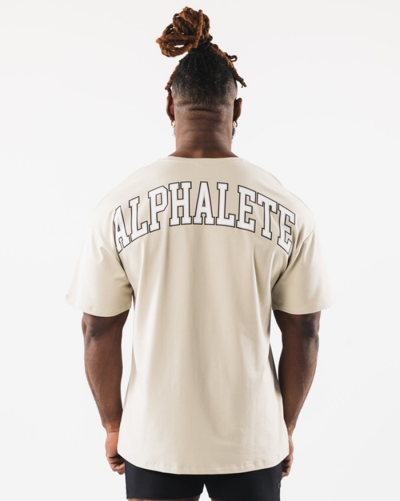 Alphalete Collegiate Uomo Camicie Bianche | 96CLSYEDT