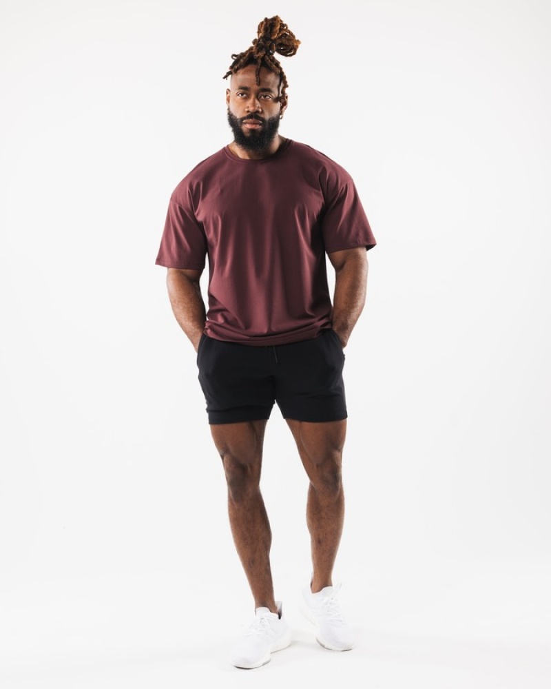 Alphalete Collegiate Uomo Camicie Bordeaux | 54OQCDTSM