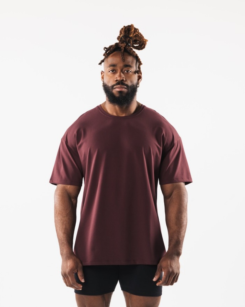 Alphalete Collegiate Uomo Camicie Bordeaux | 54OQCDTSM