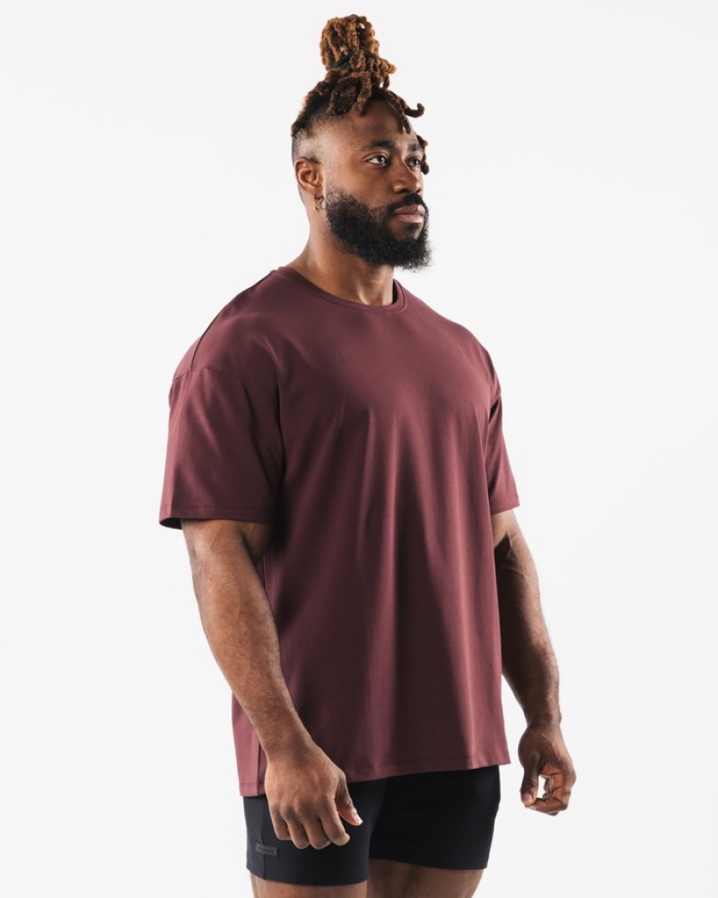 Alphalete Collegiate Uomo Camicie Bordeaux | 54OQCDTSM