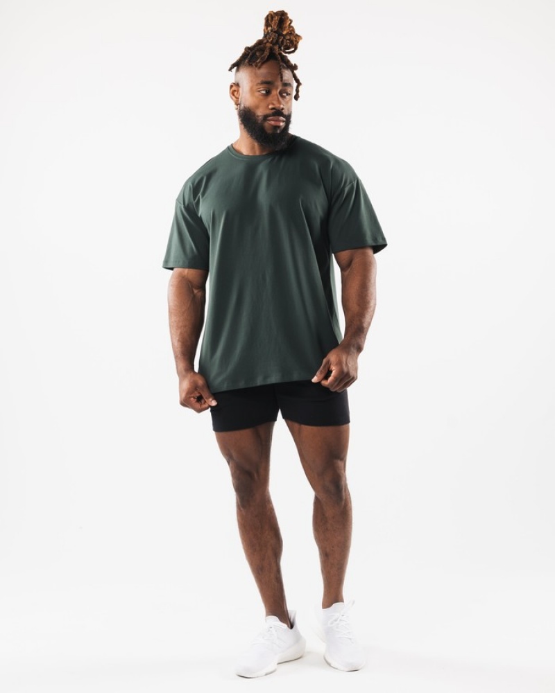 Alphalete Collegiate Uomo Camicie Verdi | 86IPLFEDC