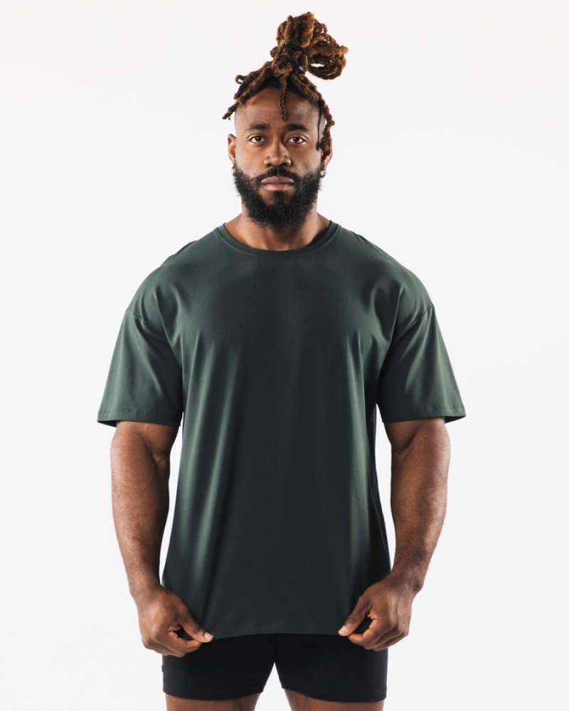 Alphalete Collegiate Uomo Camicie Verdi | 86IPLFEDC