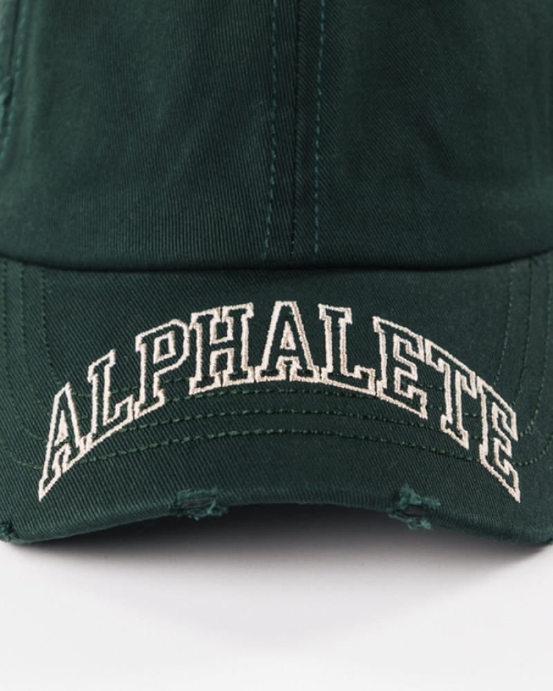 Alphalete Collegiate Vintage Uomo Cappellini Verdi | 25WDGHPVN