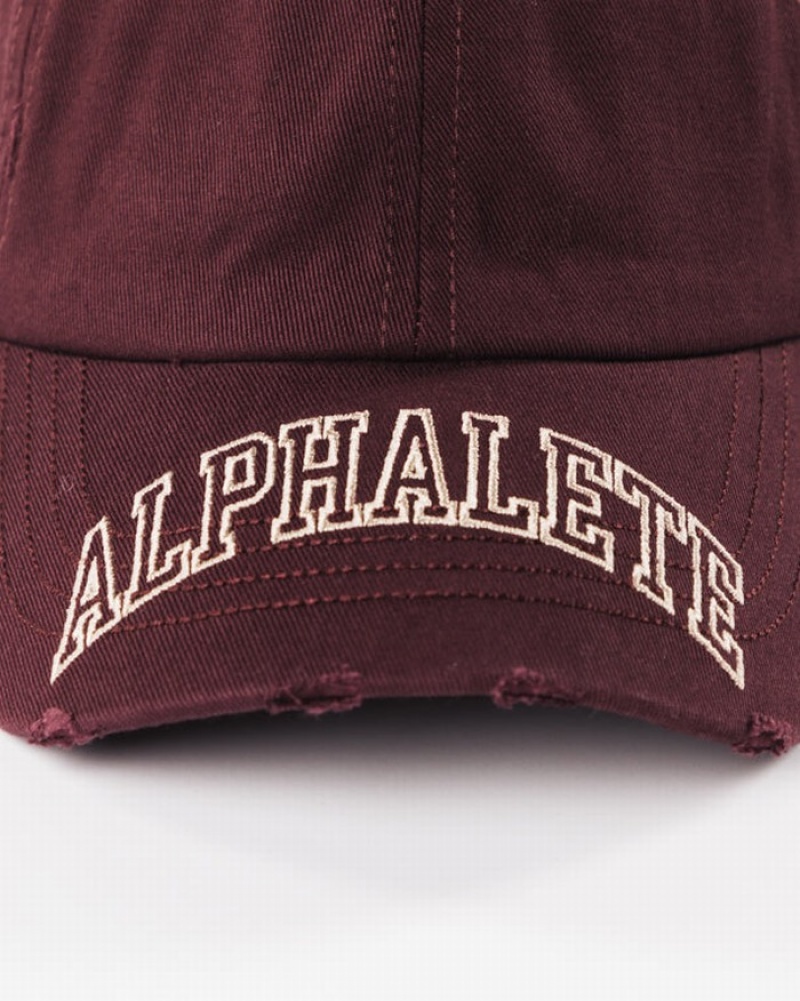 Alphalete Collegiate Vintage Uomo Cappellini Bordeaux | 43QRWBDEF