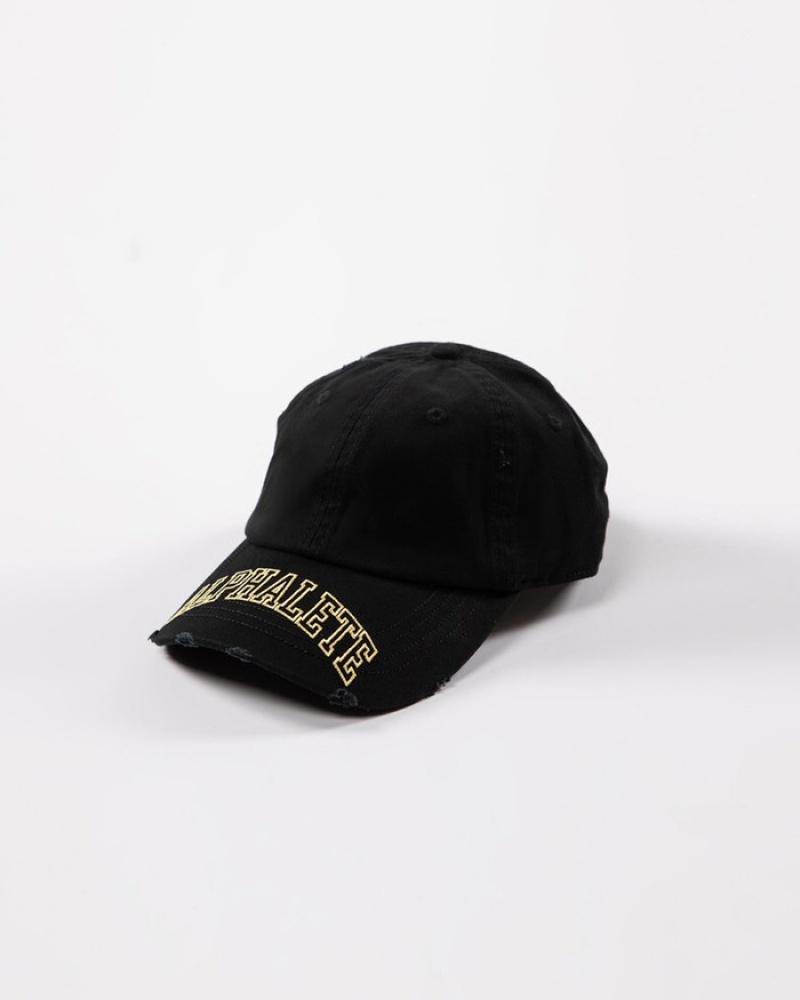 Alphalete Collegiate Vintage Uomo Cappellini Nere Gialle | 46MHSYJKR