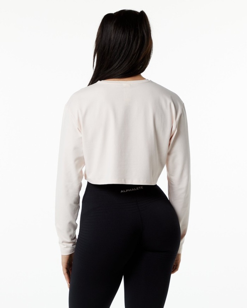 Alphalete Core LS Crop Donna Magliette Rosa | 23ZXWVEUF