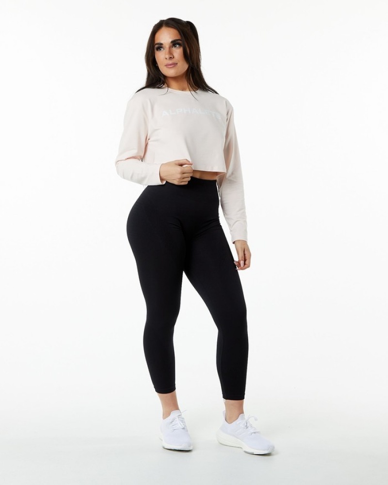 Alphalete Core LS Crop Donna Magliette Rosa | 23ZXWVEUF
