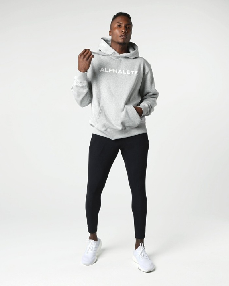 Alphalete Core Uomo Felpa Con Cappuccio Grigie | 53ALJWXGZ